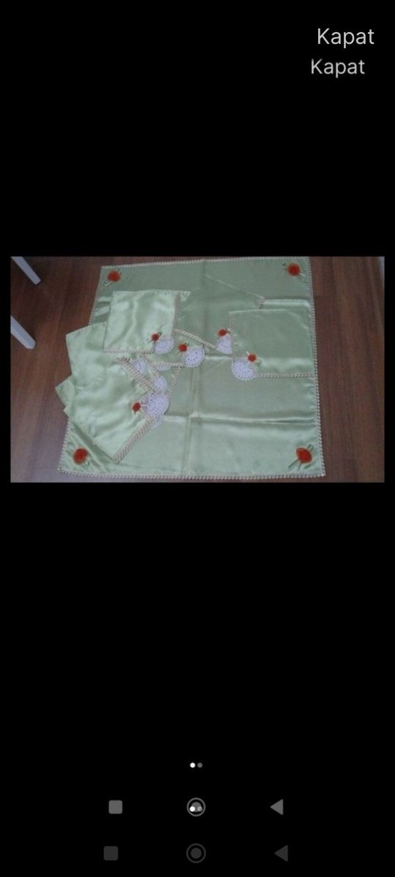 Nakışlı Beyaz Masa Örtüsü - Görsel 2