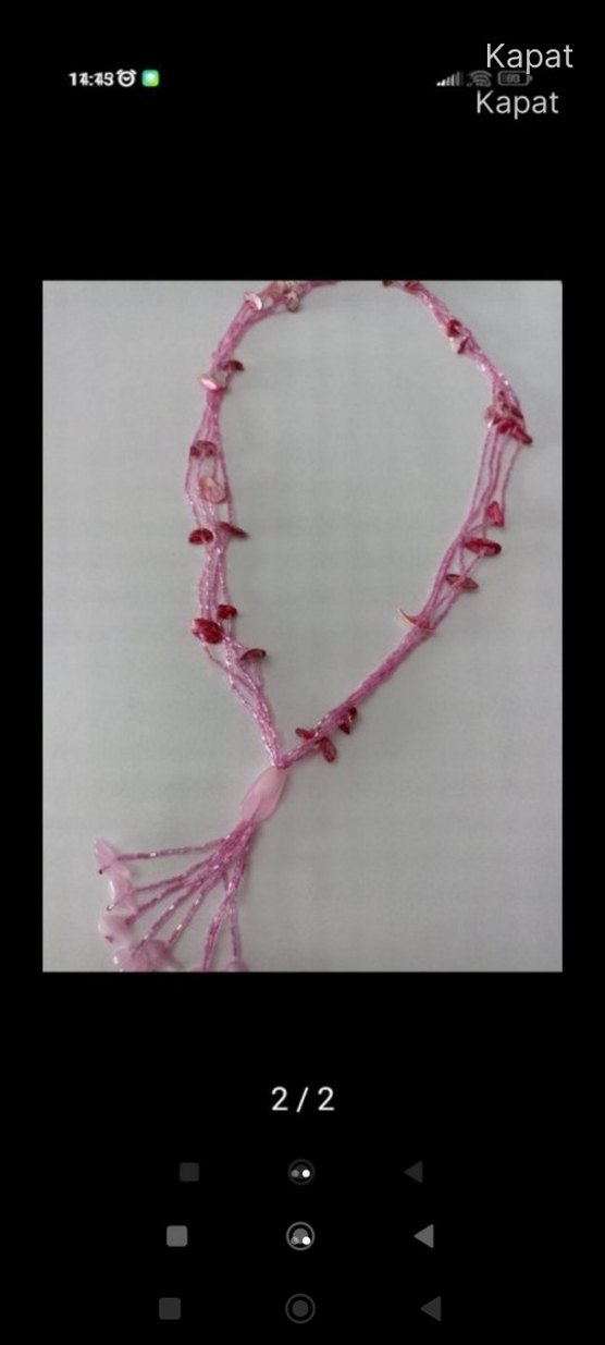 Pembe Boncuklu Uzun Bohem Kolye - Görsel 2