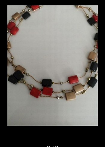 Uzun Çok Renkli Boncuklu Bohem Kolye - Görsel 2