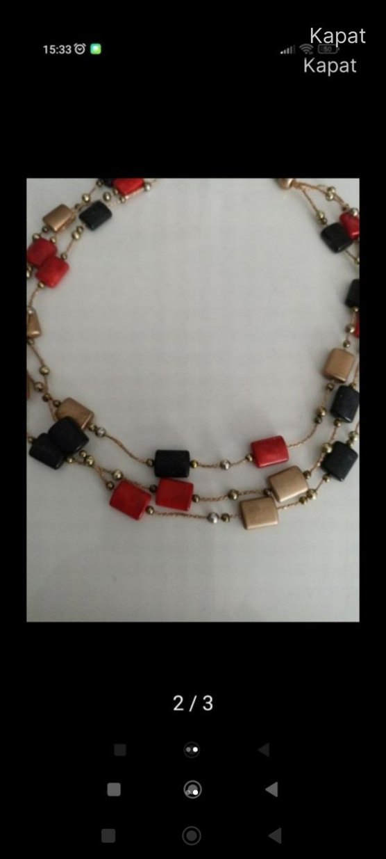 Uzun Çok Renkli Boncuklu Bohem Kolye - Görsel 2