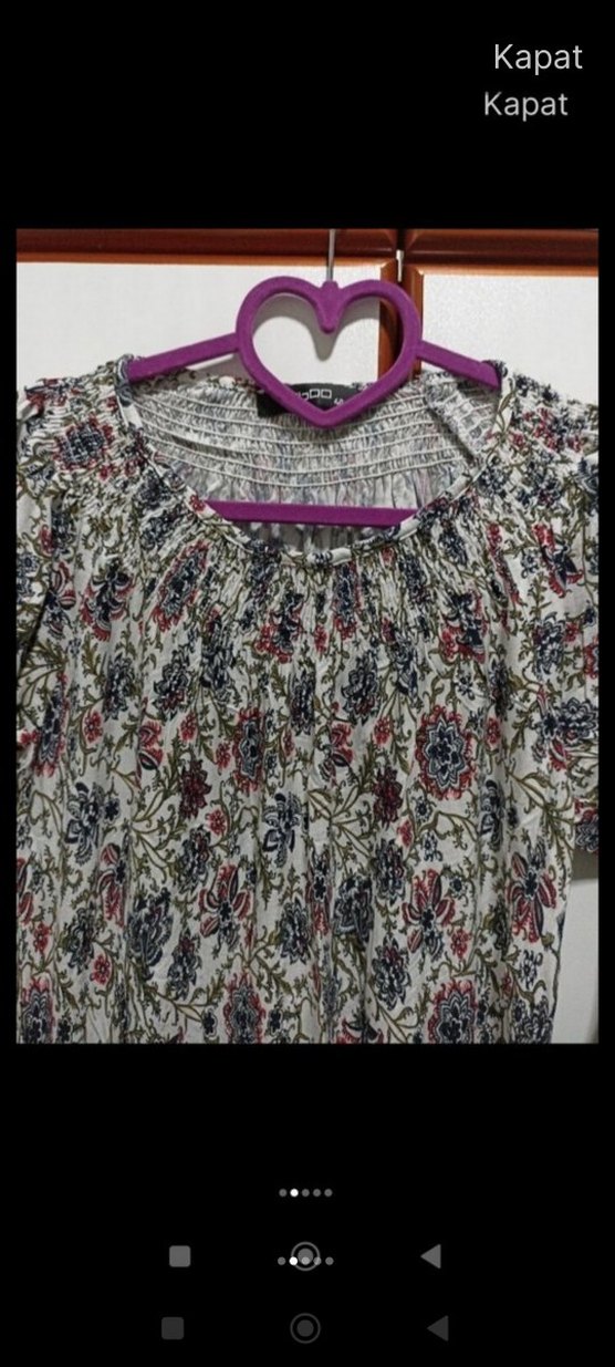 Bohem Gri Çok Renkli Uzun Kollu Bluz - Görsel 2