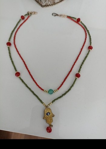 Renkli Boncuklu Bohem Kadın Kolye - Görsel 3