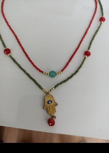 Renkli Boncuklu Bohem Kadın Kolye - Görsel 2