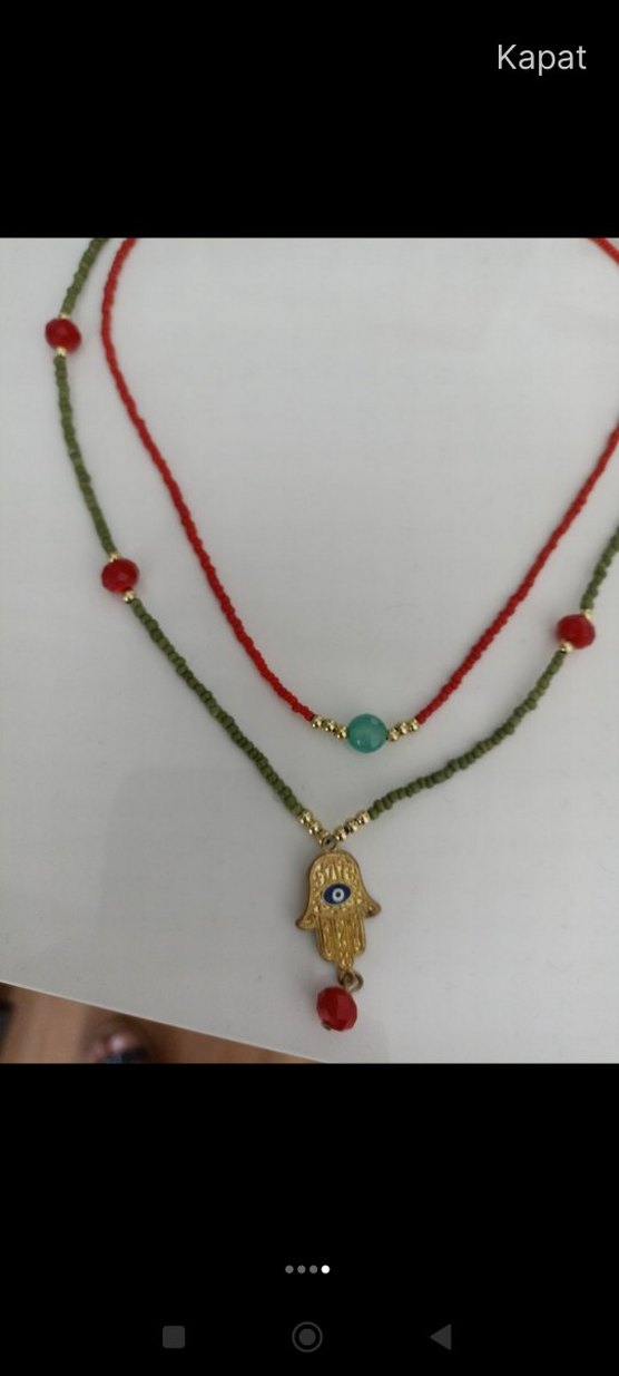 Renkli Boncuklu Bohem Kadın Kolye - Görsel 4