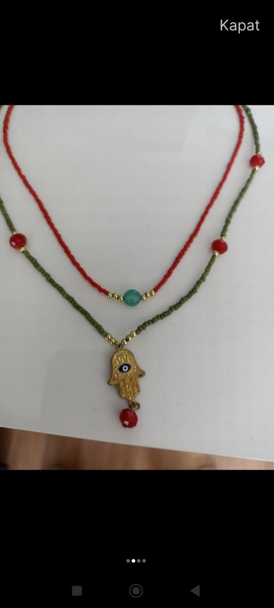 Renkli Boncuklu Bohem Kadın Kolye - Görsel 2