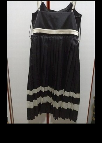 Zebra Desenli Pilili Midi Abiye Elbise - Görsel 2