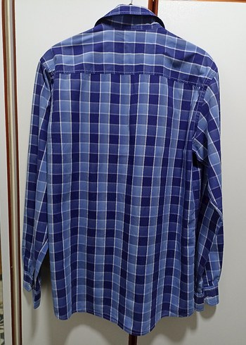 Mavi Pamuklu Uzun Kollu Erkek Gömlek - Görsel 5