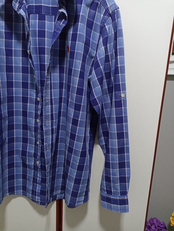 Mavi Pamuklu Uzun Kollu Erkek Gömlek - Görsel 4