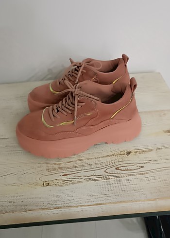 pudra platform kadın spor ayakkabı