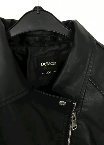 Siyah Deri Biker Ceket Kadın - Görsel 2