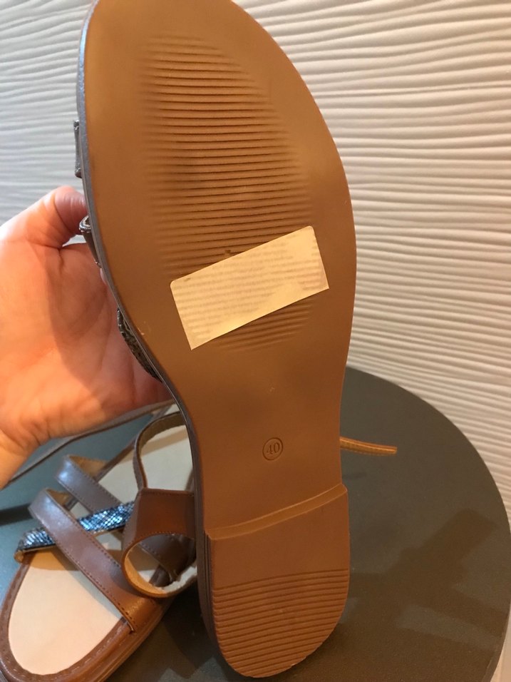 Kahverengi Yılan Desenli Sandalet - Görsel 3