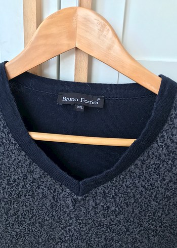 V Yaka Gri Erkek Triko Kazak - Görsel 2