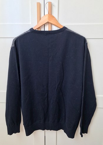 V Yaka Gri Erkek Triko Kazak - Görsel 4