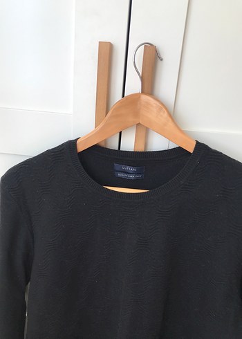 Siyah Erkek  Örgü Uzun Kollu Kazak - Görsel 2