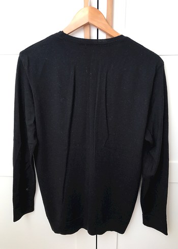 Siyah Erkek  Örgü Uzun Kollu Kazak - Görsel 3