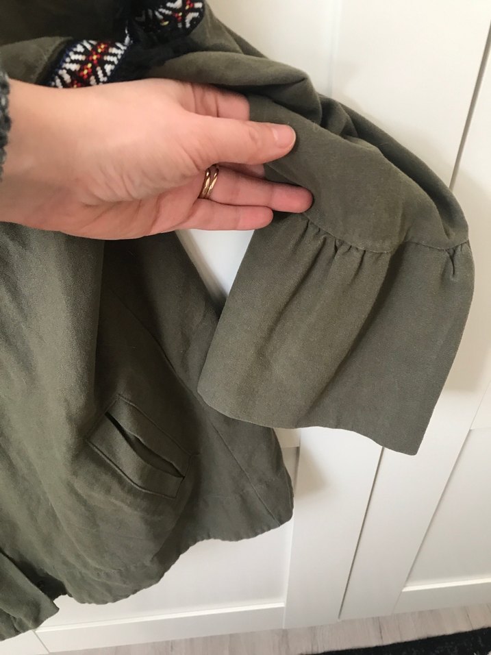 Nakış Detaylı Kadın Haki Ceket - Görsel 4