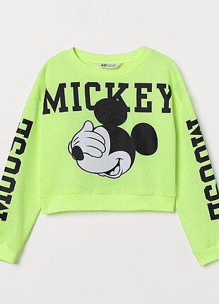 H&M Baskılı Mickey Sweatshirt 