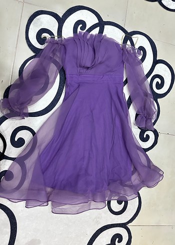 Midi boy Madonna yaka elbise - Görsel 3