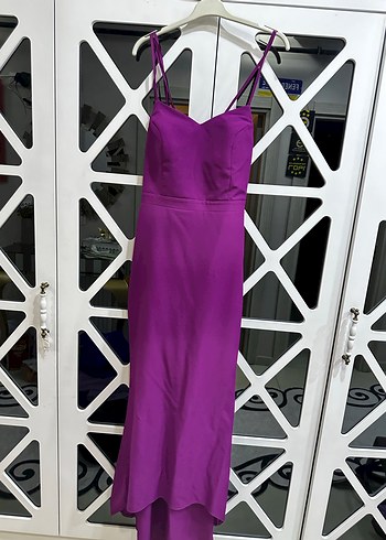 Mor Uzun Askılı Abiye Elbise - Görsel 3