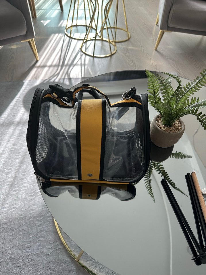 Kahverengi Şeffaf kuş Taşıma Çantası - Görsel 5