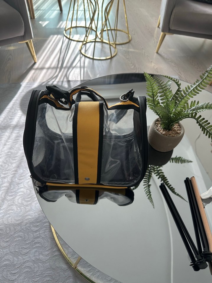 Kahverengi Şeffaf kuş Taşıma Çantası - Görsel 3