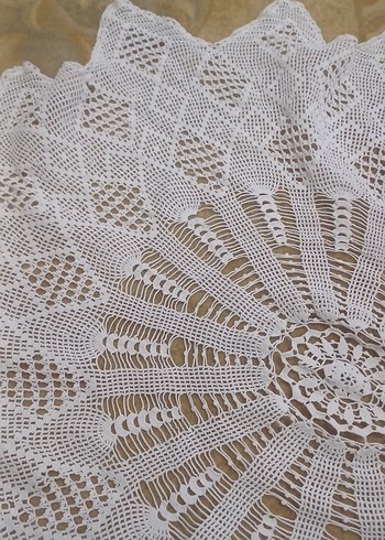 Beyaz El Yapımı Bohem Dantel Örtü - Görsel 4
