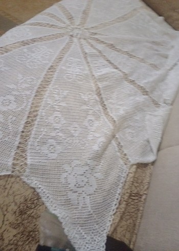 Beyaz El Yapımı Bohem Dantel Örtü - Görsel 3