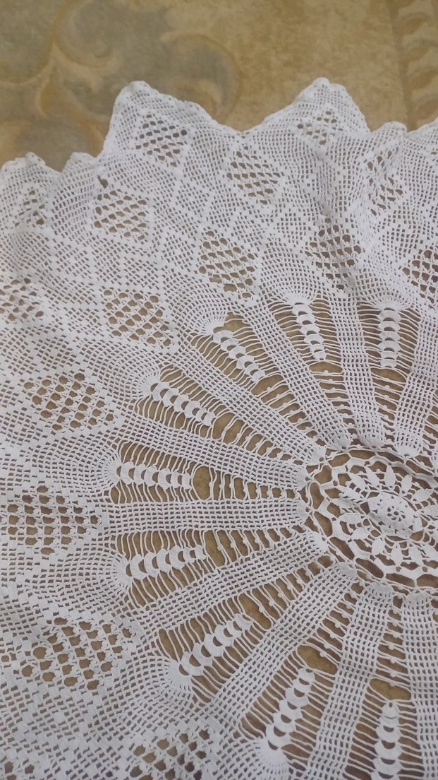 Beyaz El Yapımı Bohem Dantel Örtü - Görsel 4