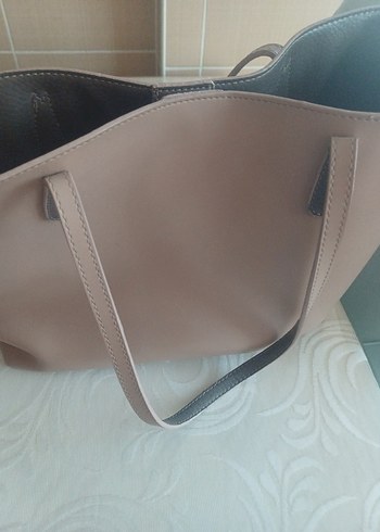 Bej Gri Deri Kadın Çanta - Görsel 5