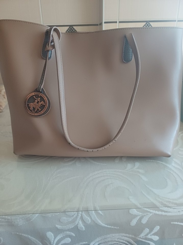 Bej Gri Deri Kadın Çanta - Görsel 3