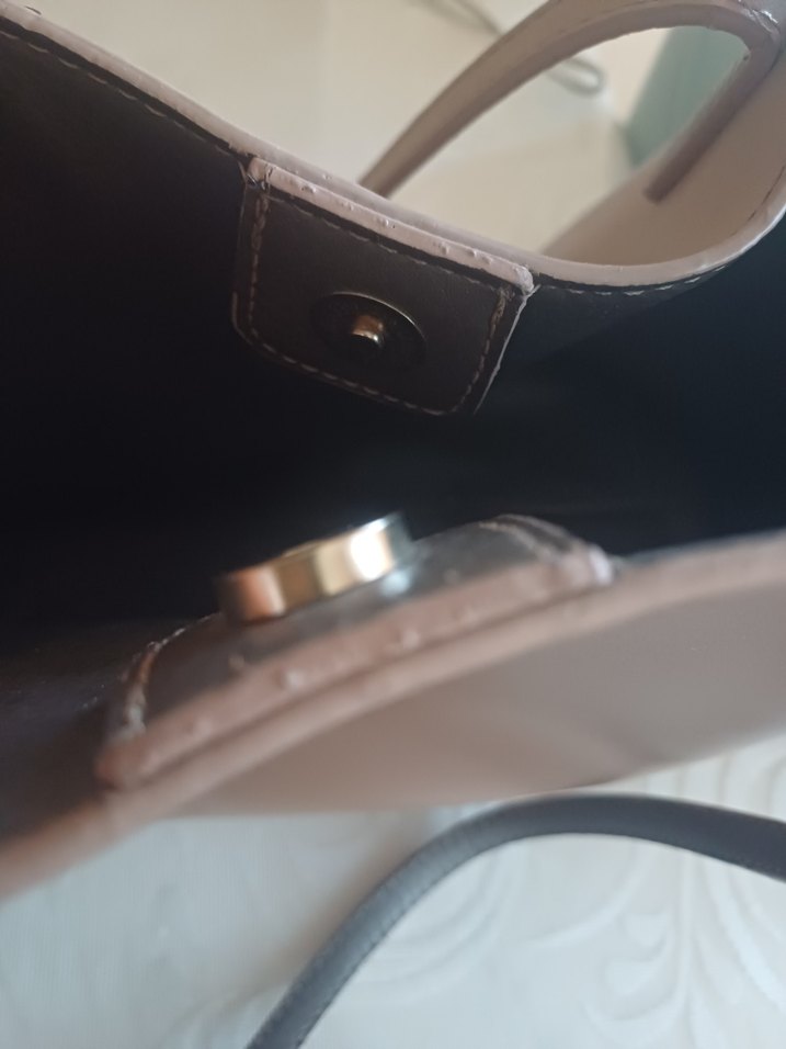 Bej Gri Deri Kadın Çanta - Görsel 4