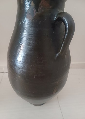 Siyah Kulplu Seramik. çok. eski.  antika küp - Görsel 2