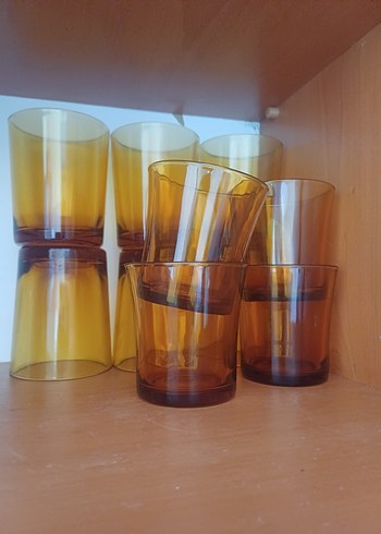 Koyu Bej Renkli 12. Adet Cam Bardak - Görsel 3