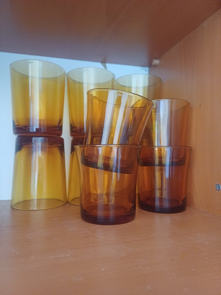 Koyu Bej Renkli 12. Adet Cam Bardak - Görsel 3