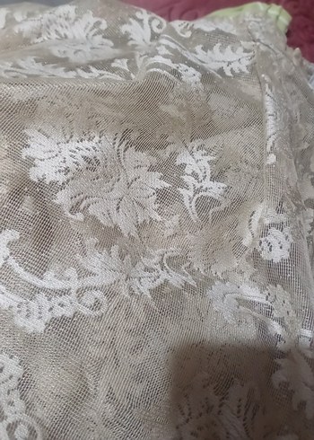 4 adet tül  sutlu kahve. rengiDesenli Bohem Perde - Görsel 3