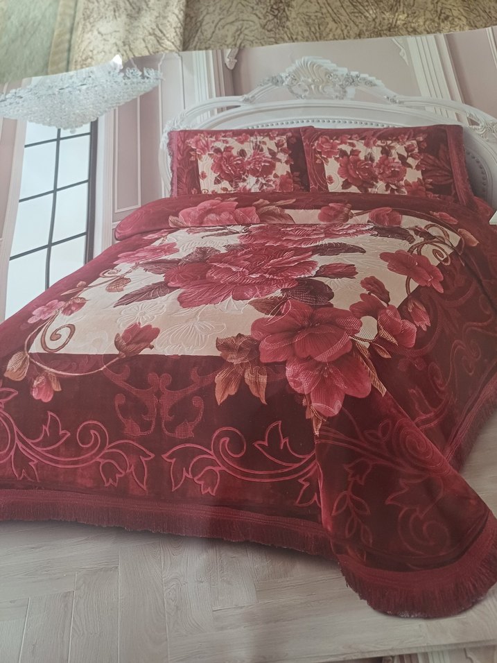 Açık Kahverengi  desenli. 4 parca. bataniye  karyola örtüsü - Görsel 4