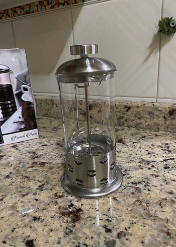 Gri French Press Çay Demliği - Görsel 3