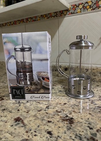 Gri French Press Çay Demliği - Görsel 4