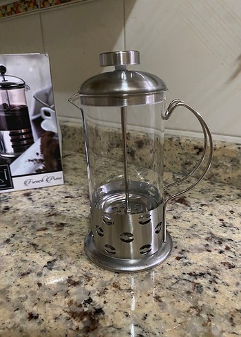 Gri French Press Çay Demliği - Görsel 2
