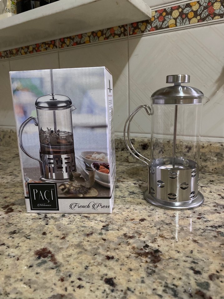 Gri French Press Çay Demliği - Görsel 4