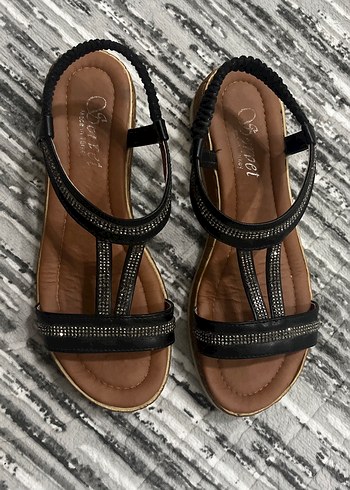 Bohem Tarzı Dolgu Topuklu Kadın Sandalet - Görsel 2