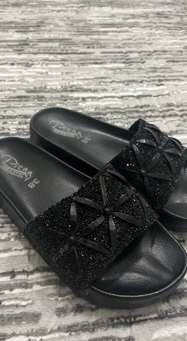 Siyah Yılan Desenli Platform Terlik - Görsel 3