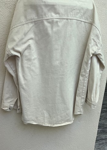 Düğmeli Beyaz Pamuklu Kadın Gömlek - Görsel 2