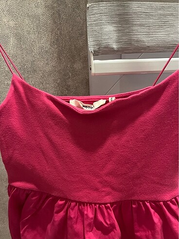 l Beden pembe Renk Koton midi elbise pembe