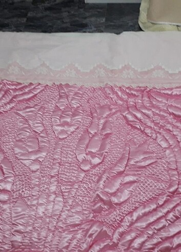 Saten yorgan pembe