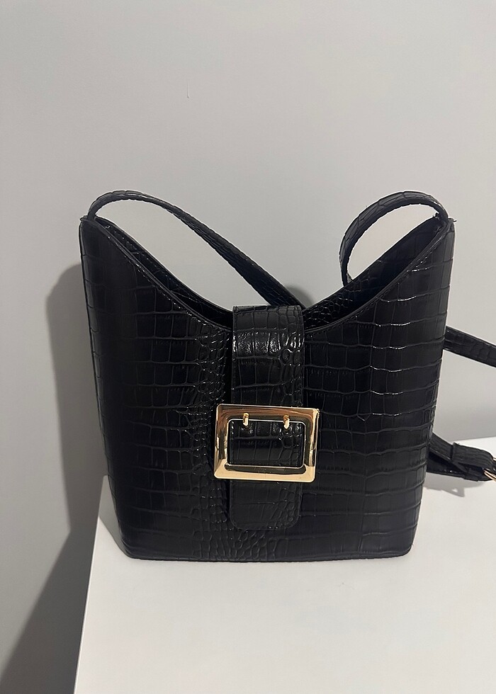 Siyah deri çanta - Görsel 2