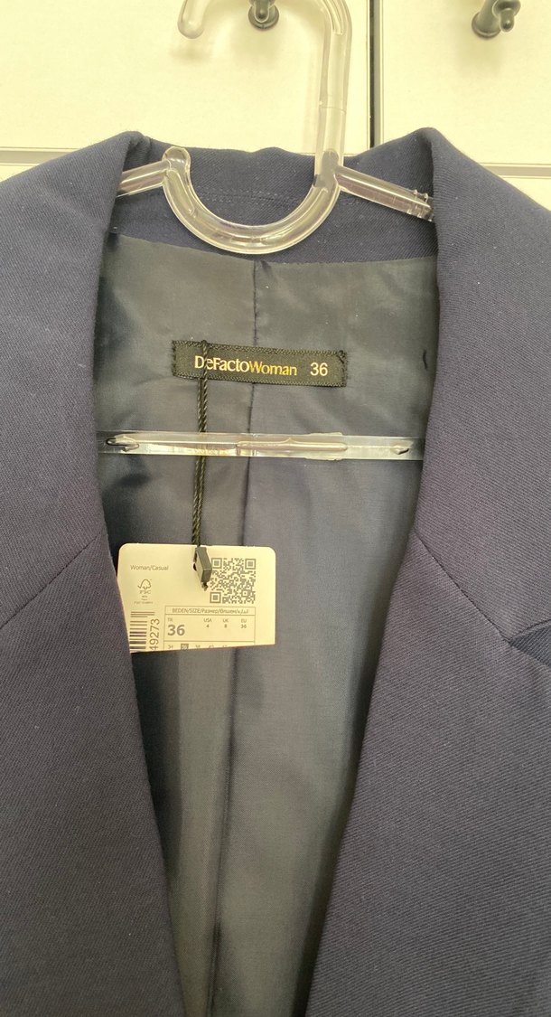 Lacivert Düğmeli Kadın Blazer Ceket - Görsel 4