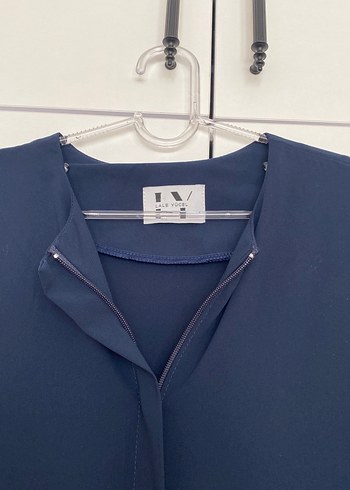 Lacivert Uzun Kollu Salaş Kadın Elbise - Görsel 4