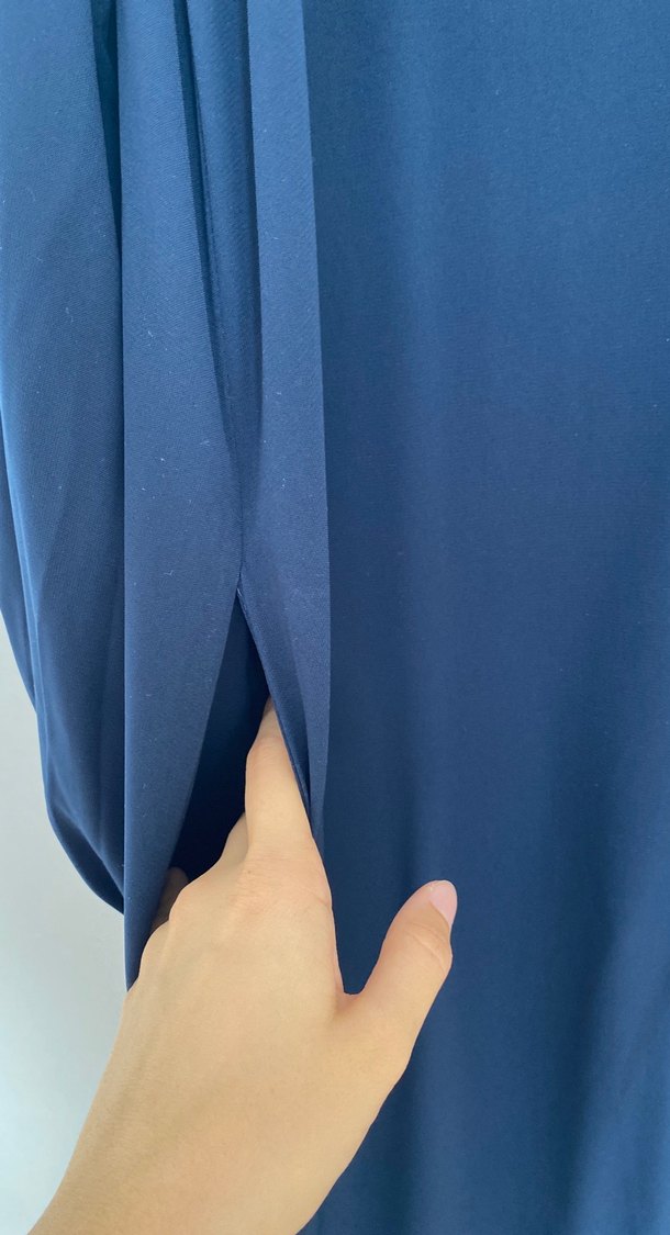 Lacivert Uzun Kollu Salaş Kadın Elbise - Görsel 2