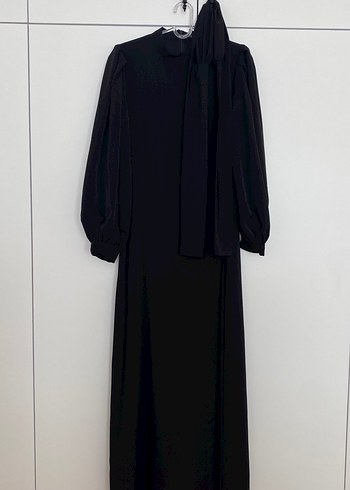 Siyah Uzun Drapeli Gotik Elbise - Görsel 2